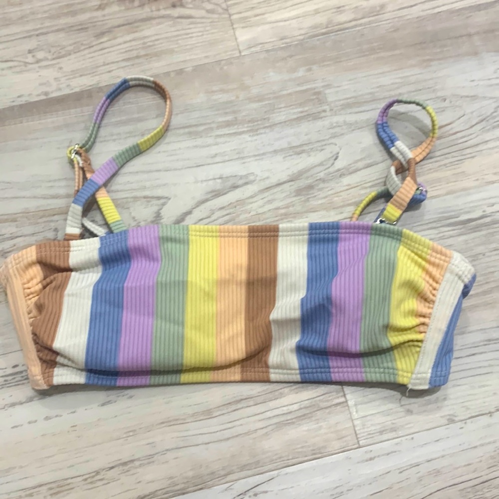 Cute padded stripe swim top